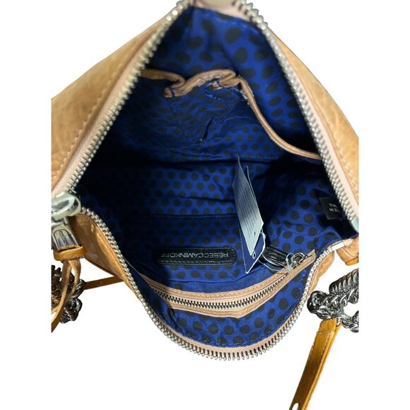 Rebecca Minkoff MAC Shoulder Bag Soft Leather with Silver Chain Strap Tan 11x7 - Picture 5 of 9